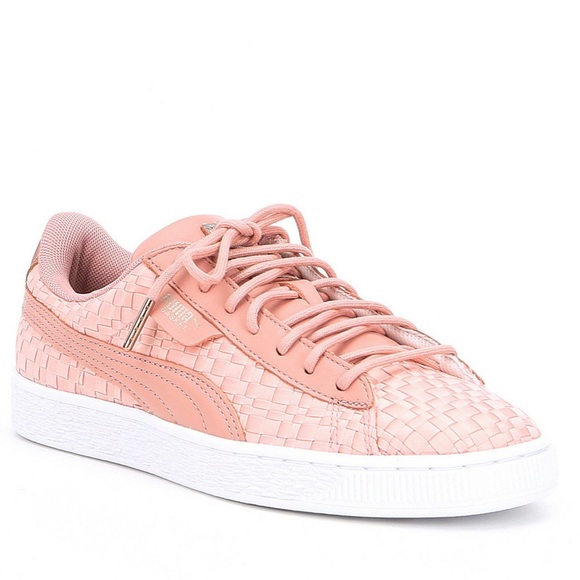 Puma Shoes - Puma Basket Weave pink shoes women’s size 8.5